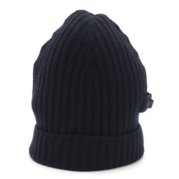 Prada Knit Cap Hat 100% Wool Dark Navy Blue M main image 3